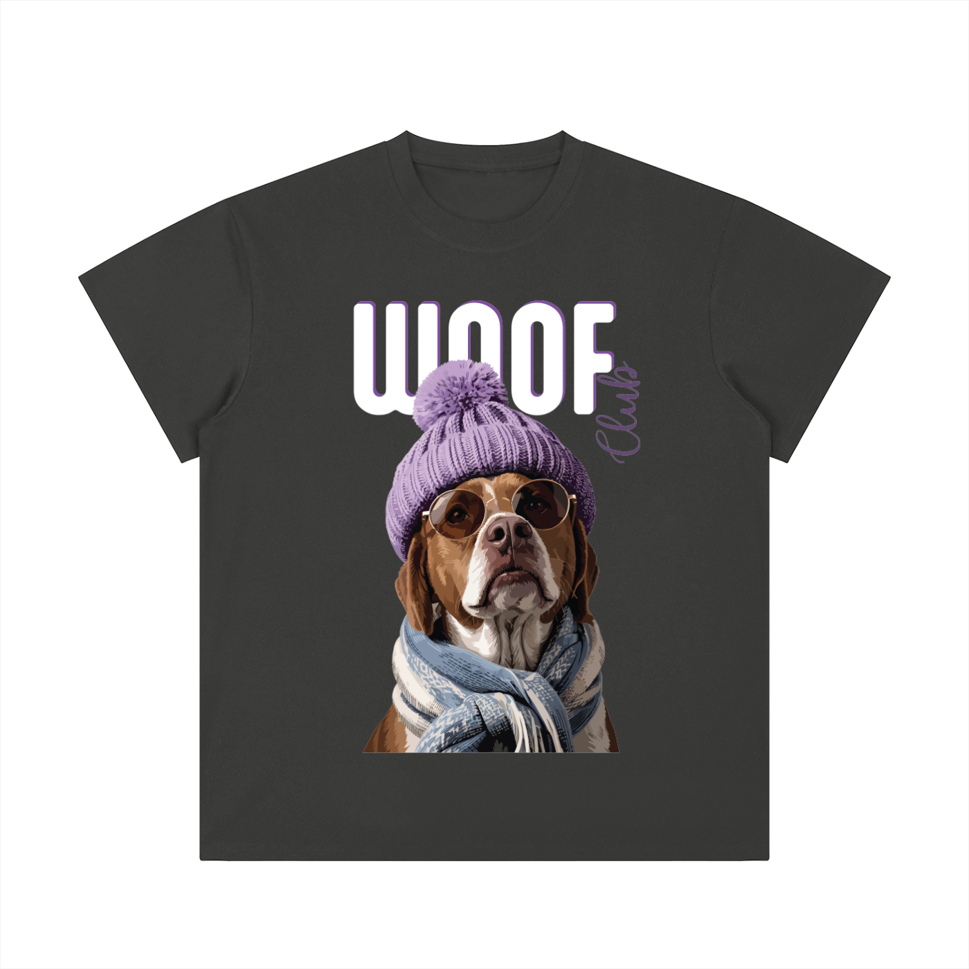 Peach Woof Tee Charcoal