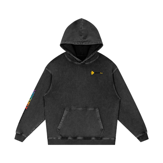 Snow Washed Loose Cotton Hoodie