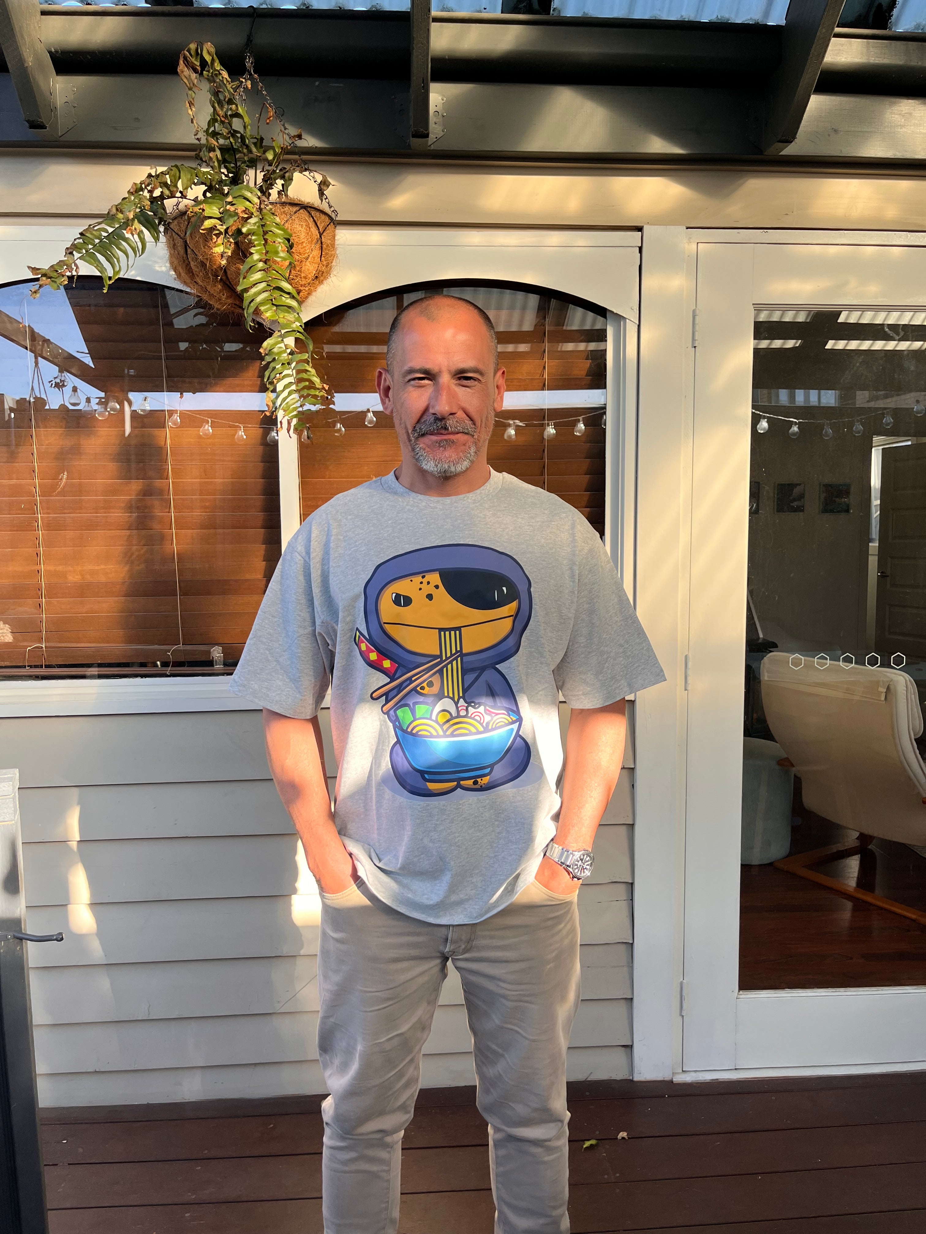 Noodle eater |Sueded Cotton | Oversized T-Shirt