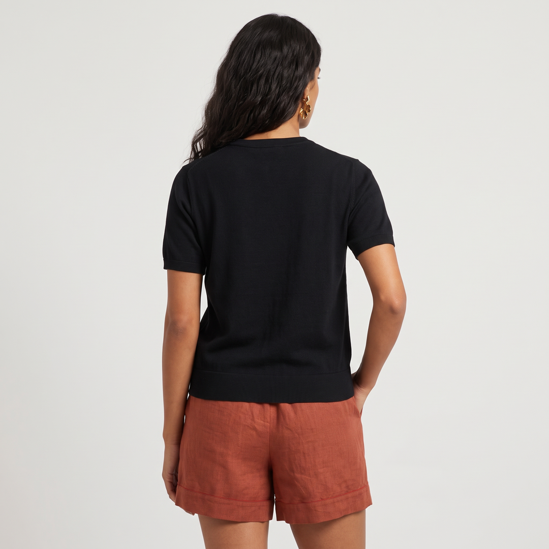Crimson Birdwatching Knit Tee
