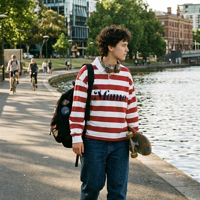 Color Block Stripe Polo Shirt