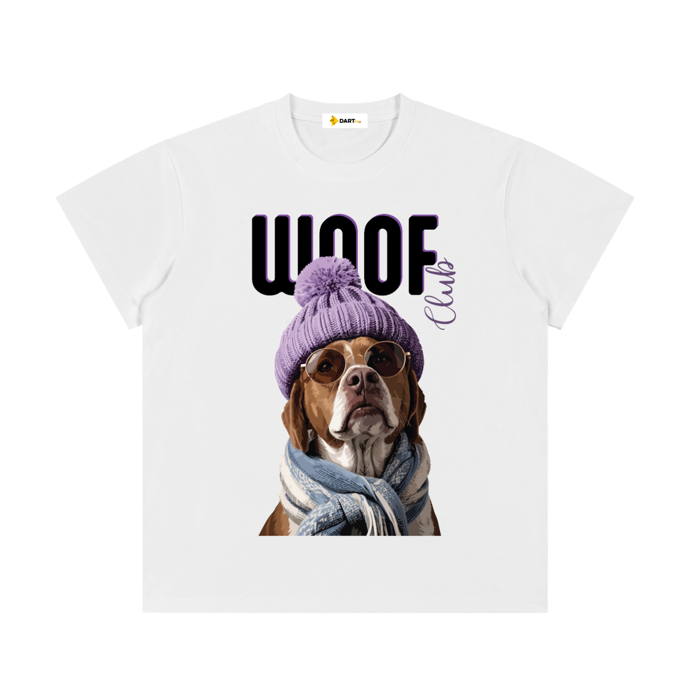 Peach Woof Tee White