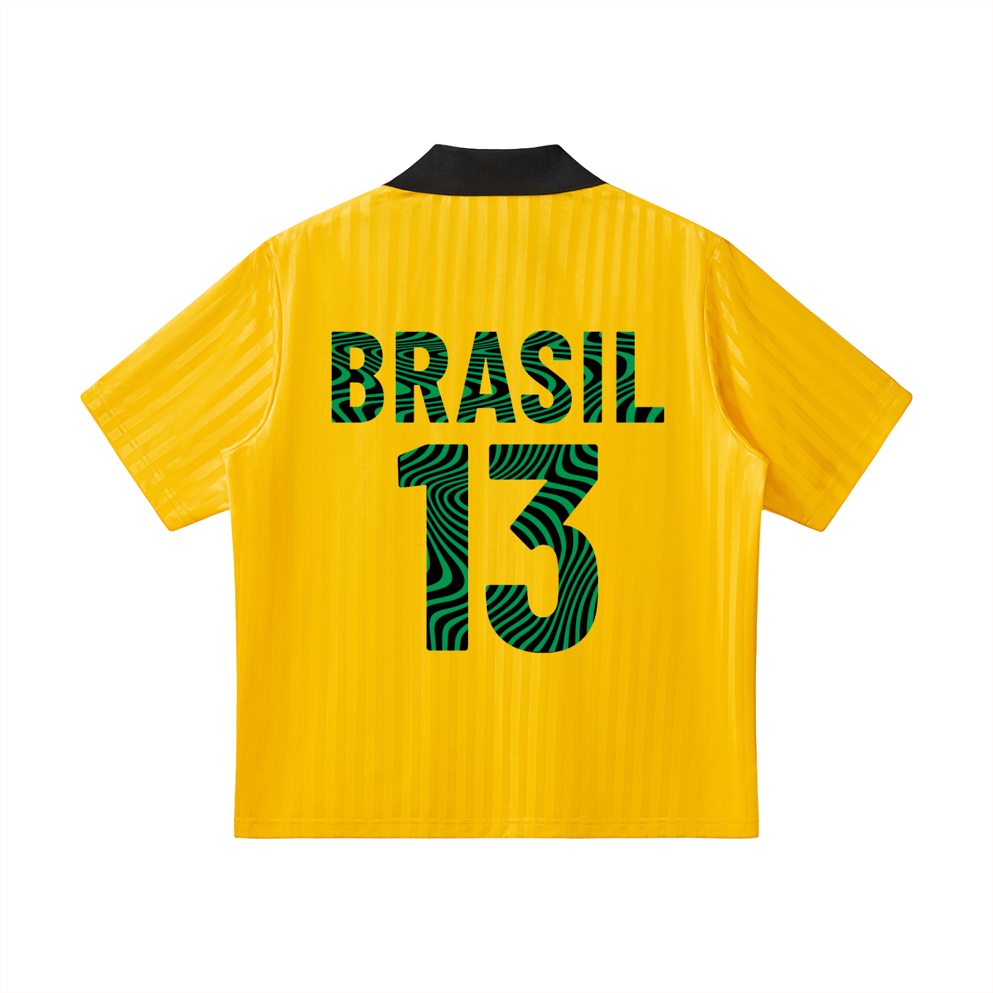 Contrast Collar Striped Soccer Jersey