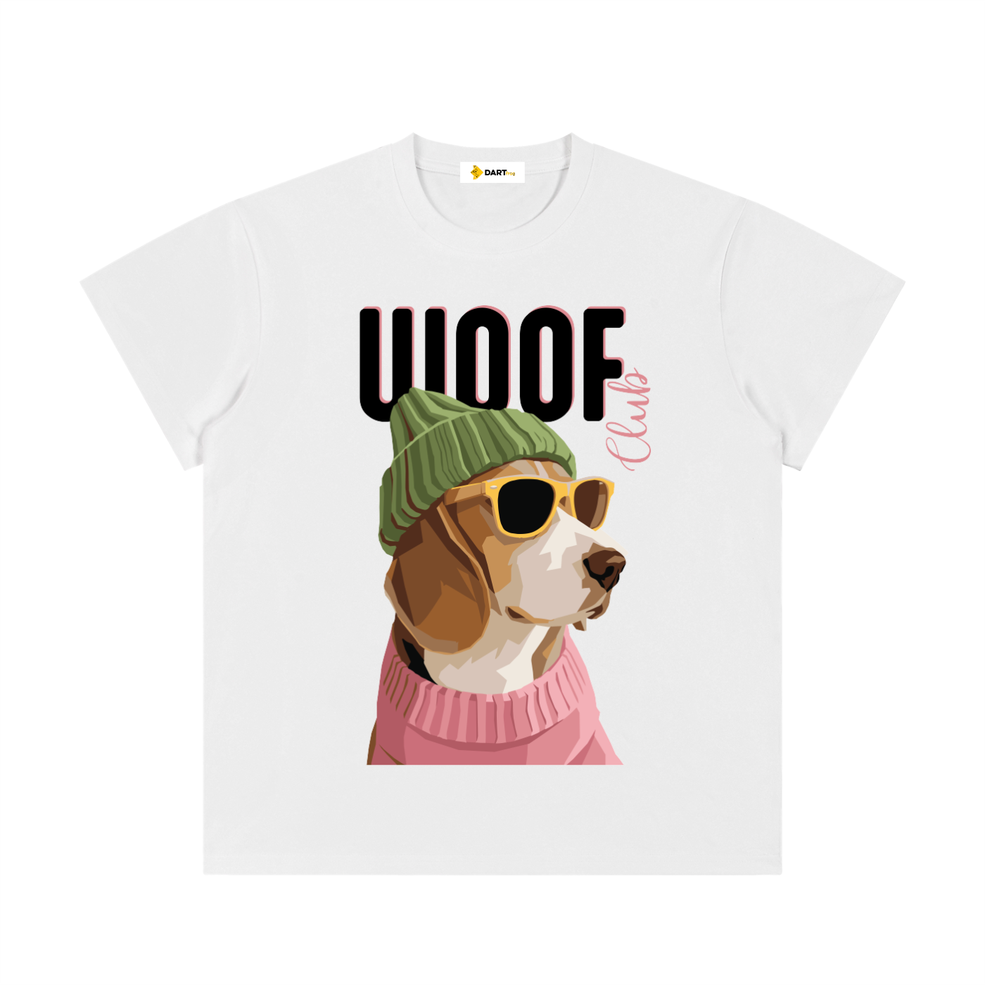 Dewey Woof Tee White