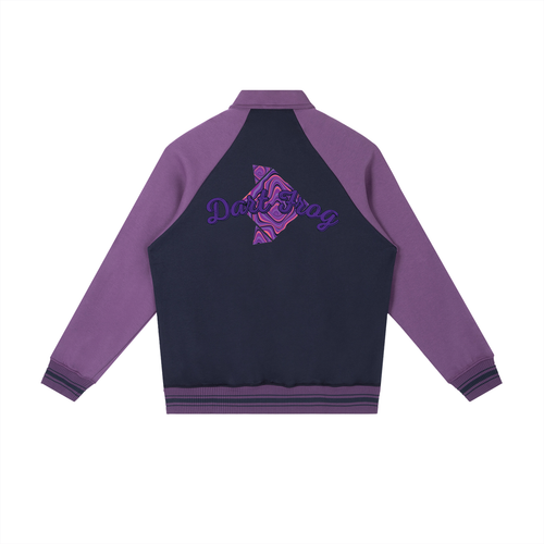 Contrast Raglan Sleeve Baseball Jacket